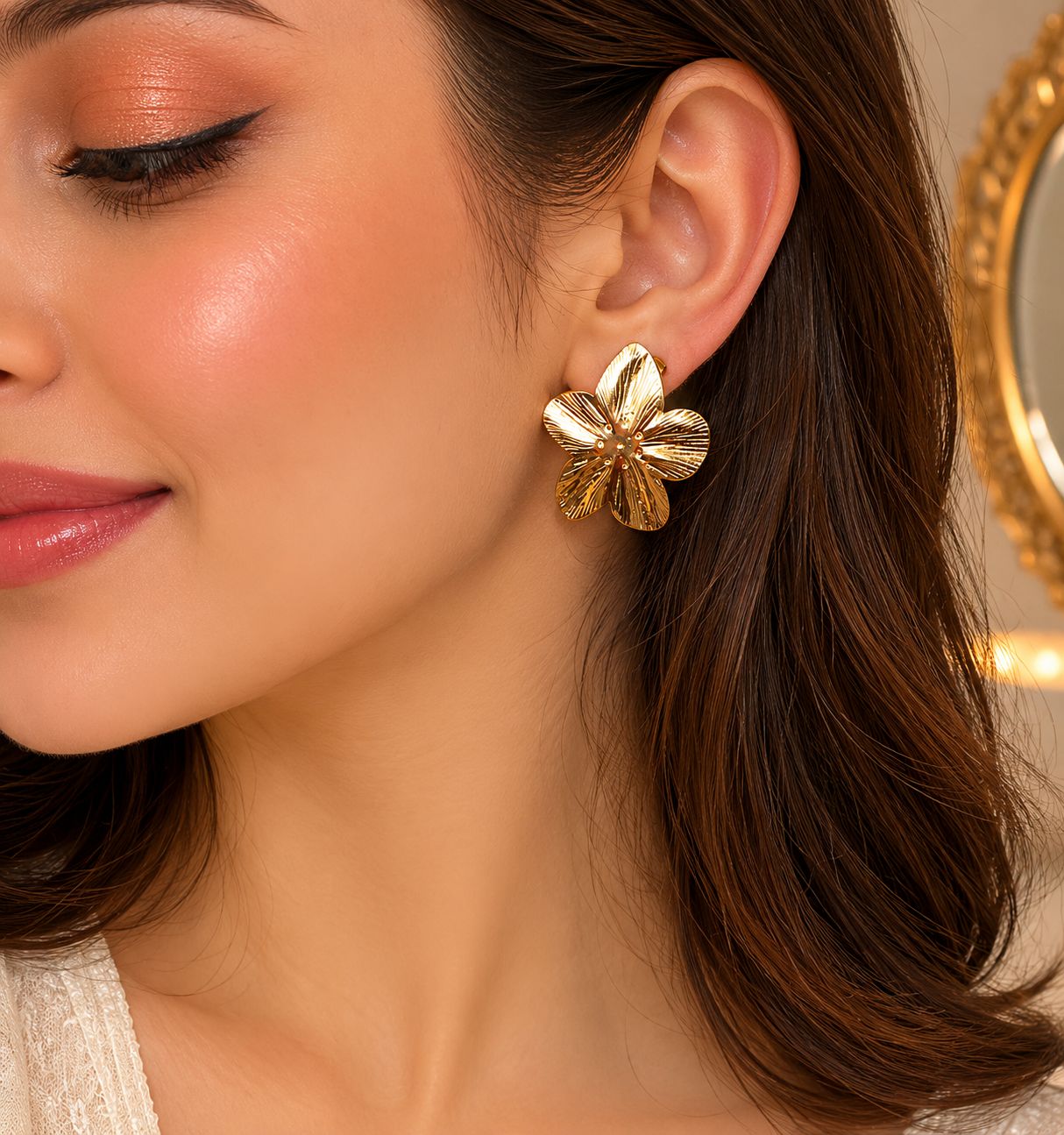 Retro flower earrings