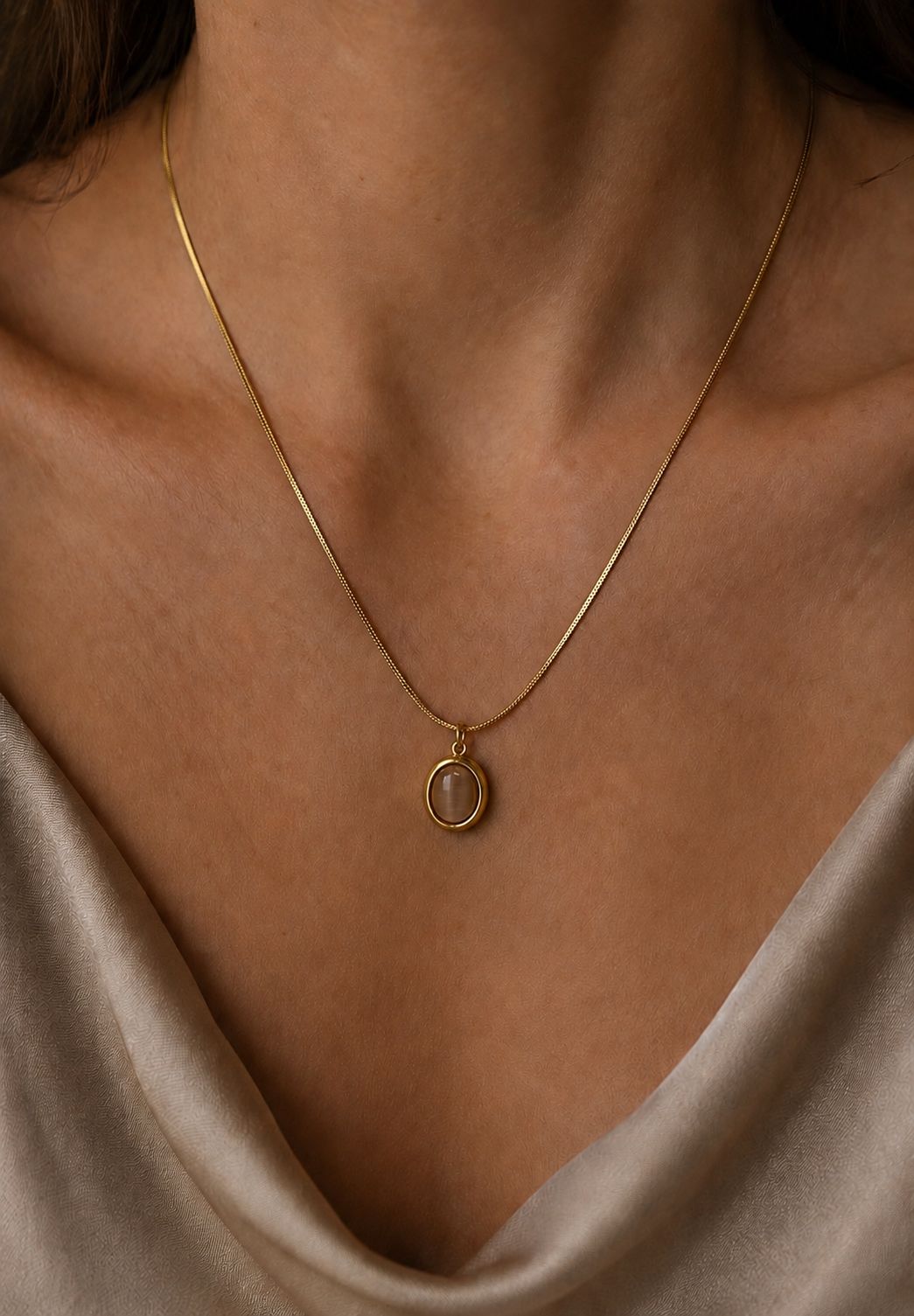 Moon stone necklace